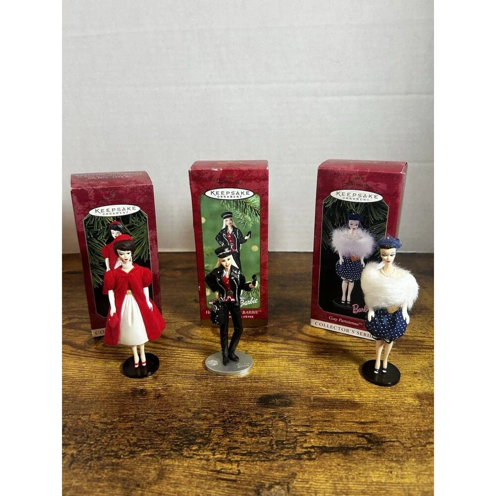 Vintage Hallmark Barbie Keepsake Ornaments Lot of 3 1990s 2000 Harley-Davidson
